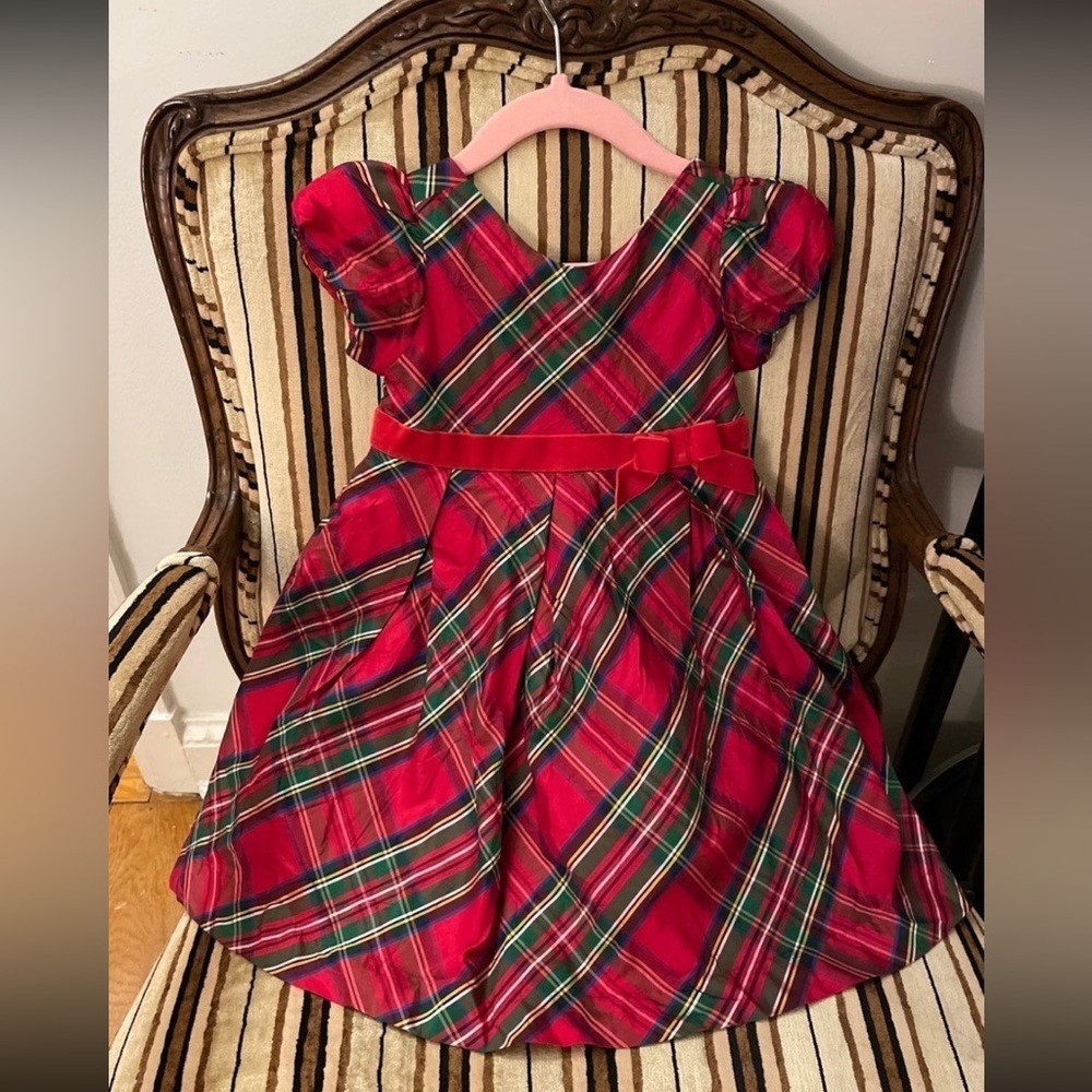Janie and Jack silk tartan holiday dress